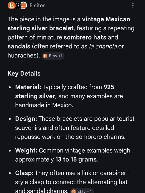 Antique Sambrero X Sandel Silver Disc Link Bracelet - Picture 3 of 3